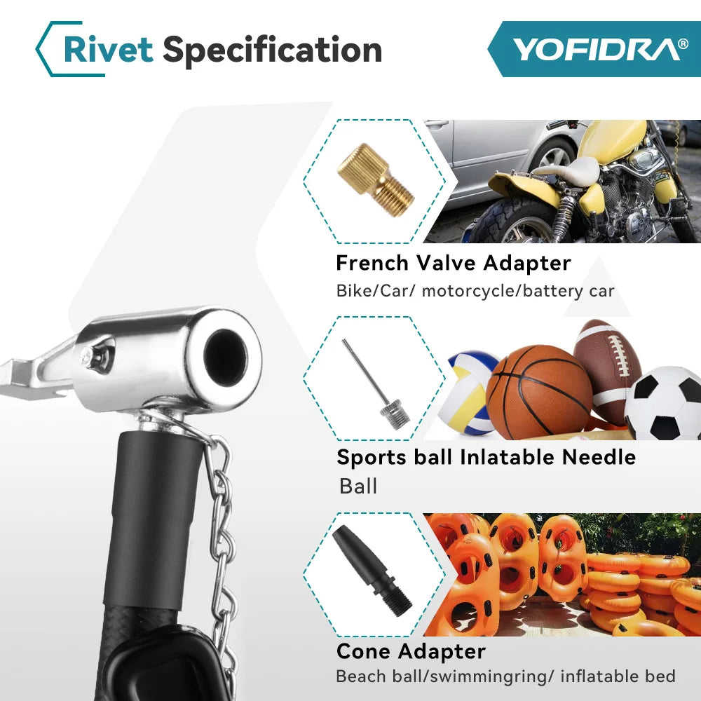 YOFIDRA High Pressure Air Inflatable Tire Inflator Compressor Digital Display Cordless Car Tyre Inflator For Makita Battery Pin